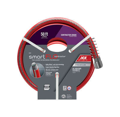 Ace SmartFLO 3/4 in. D X 50 ft. L Contractor Grade Garden Hose Red