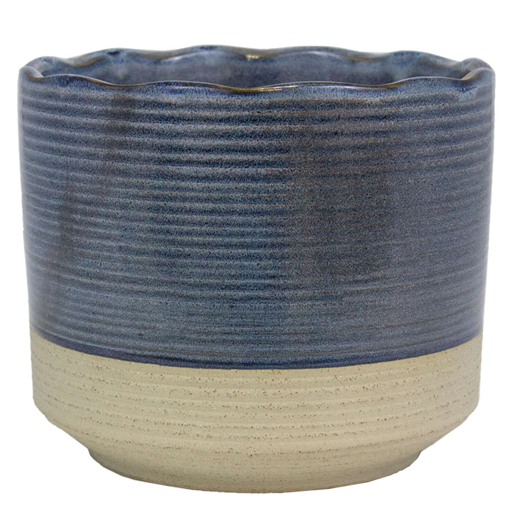 Trendspot Shore 6 in. D Ceramic Planter Blue