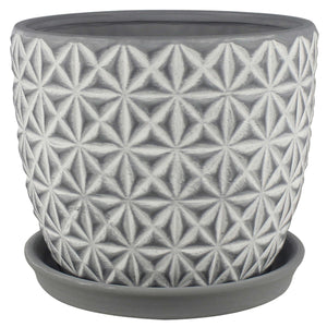 Trendspot Tribeca 8 in. D Ceramic Planter Charcoal