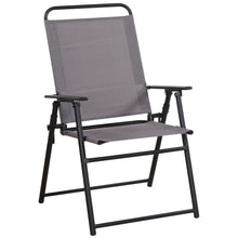 Load image into Gallery viewer, Living Accents Black Steel Frame Sling Chair Gray