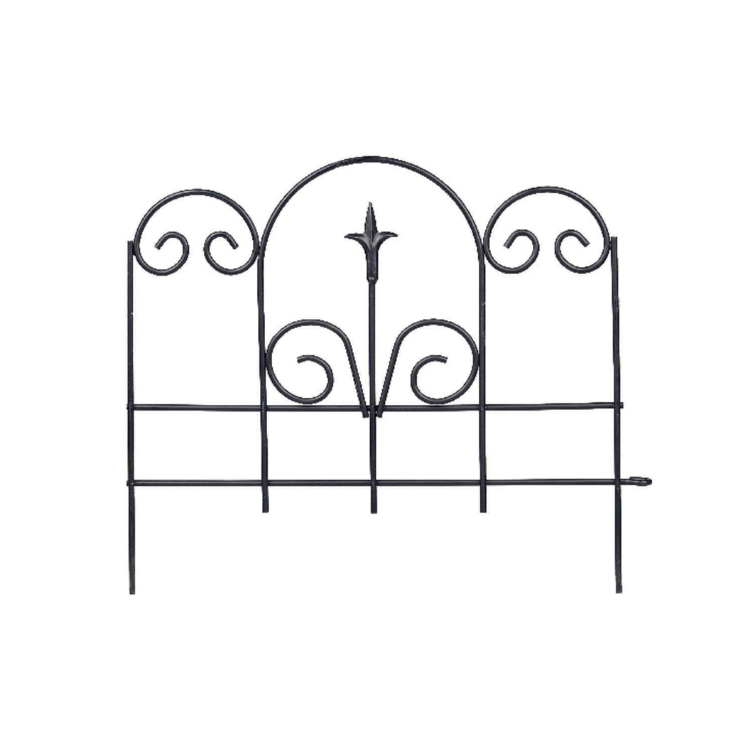 Panacea 16 in. L X 18 in. H Steel Black Garden Fence