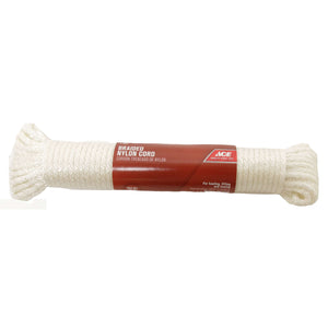 Ace 3/16 in. D X 50 ft. L White Solid Braided Nylon Rope