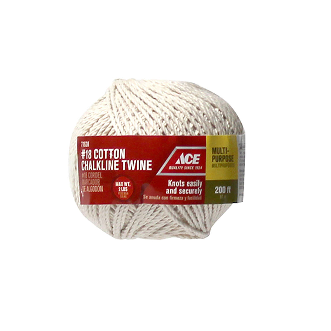 Ace #18 in. D X 200 ft. L White Twisted Cotton Twine