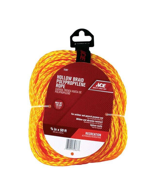 Ace 3/8 in. D X 50 ft. L Gold Braided Poly Rope Ace 3/8 in. D X 50 ft. L Gold Braided Poly Rope