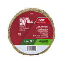 Load image into Gallery viewer, Ace 1/4 in. D X 50 ft. L Natural Twisted Sisal Rope