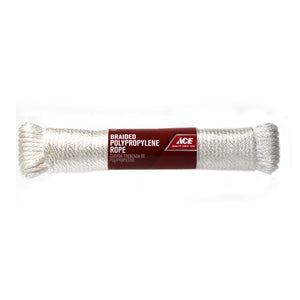 Ace 1/4 in. D X 100 ft. L White Braided Poly Rope