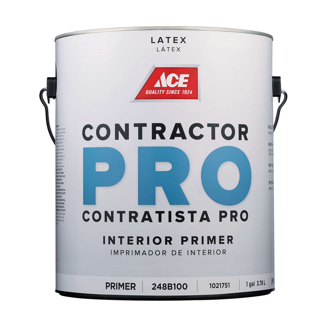 Ace Contractor Pro Primer - Goes on White Flat Latex Primer 1 gal