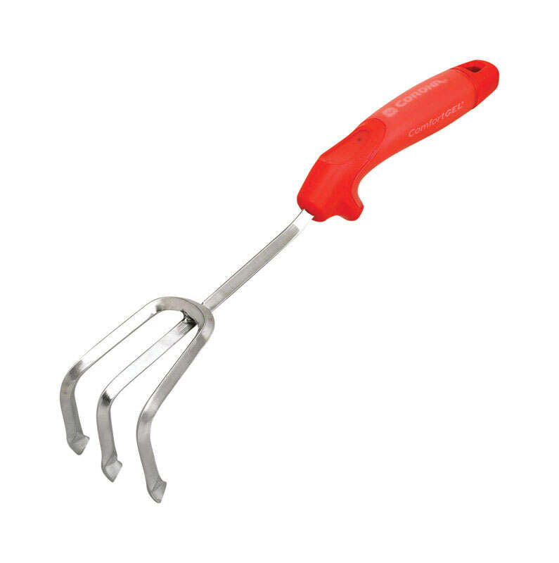 Corona ComfortGEL 3 Tine Stainless Steel Hand Cultivator 7 in. Rubber Handle