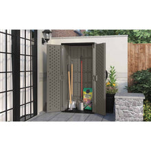 Load image into Gallery viewer, Suncast 2 ft. x 2 ft. Plastic Vertical Storage Shed with Floor Kit