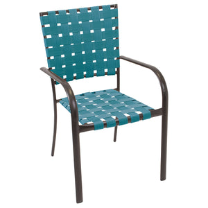 Rio Brands Hadley Black Steel Frame Bistro Chair Teal