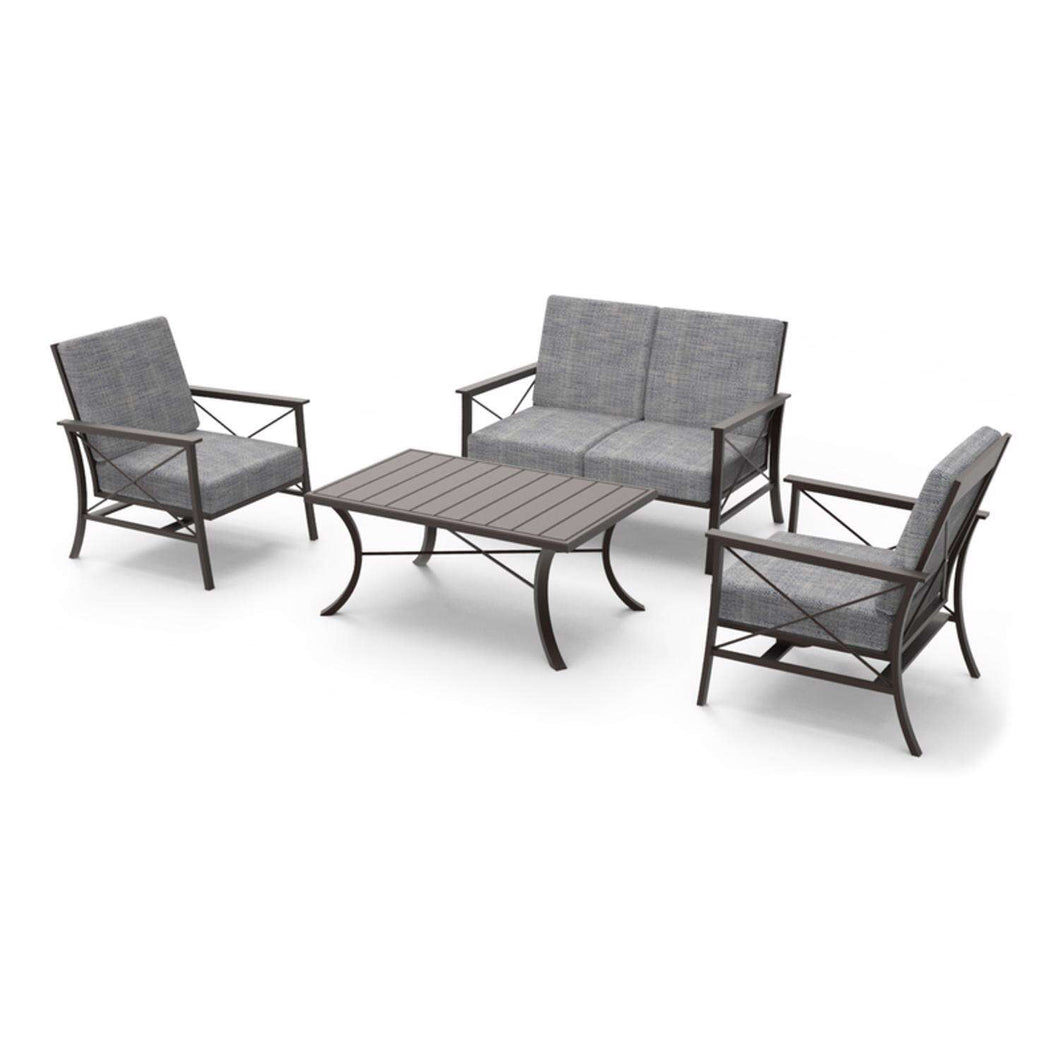 Living Accents Sienna 4 pc Brown Steel Deep Seating Chair Set Gray