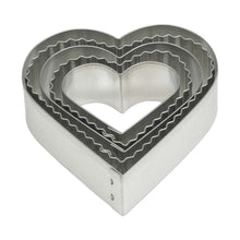 Load image into Gallery viewer, Harold Import Silver Stainless Steel Heart Shaped Cookie Cutter Set
