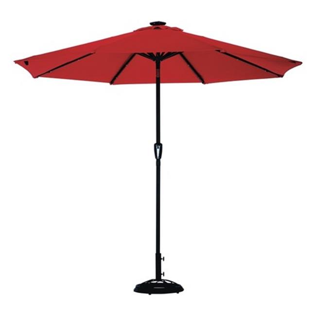 living accents 9 ft patio umbrella Living Accents Solar LED 9 ft. Tiltable Red Market Umbrella – Hi-Pro Ace Supercentre