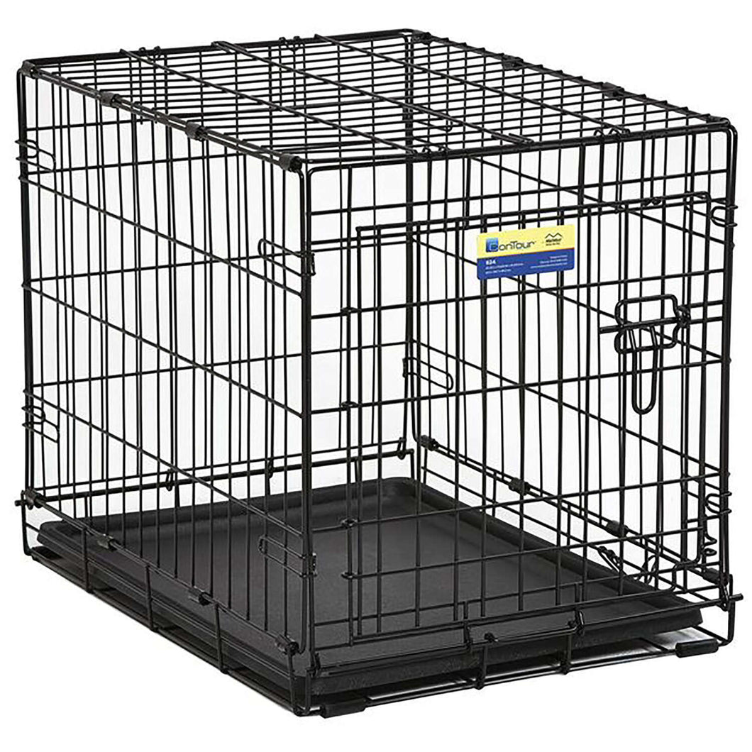 Contour Small Steel Dog Crate Black 19 in. H X 24 in. W X 18 in. D