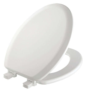 Mayfair by Bemis Elongated White Molded Wood Toilet Seat