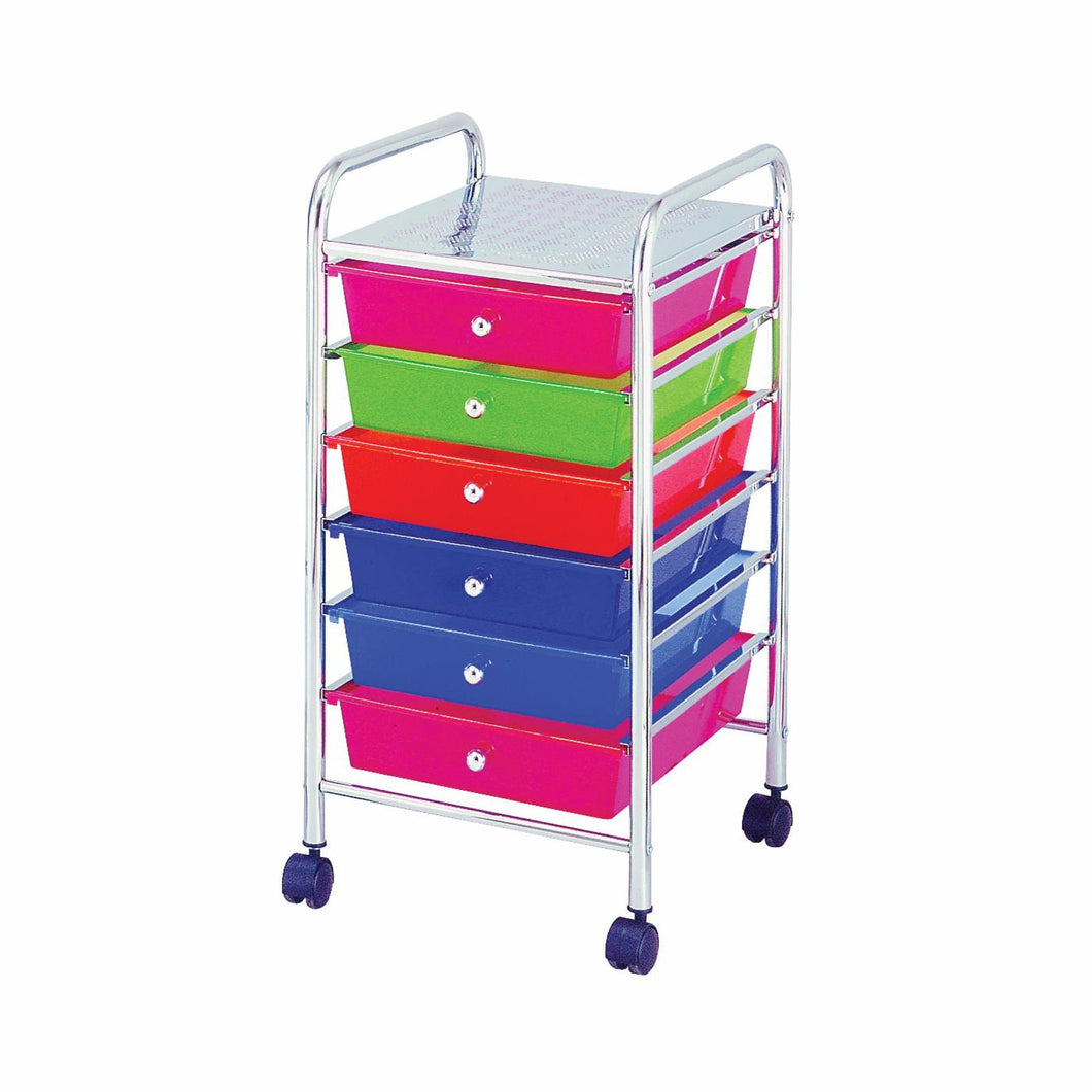 STORAGE CART 6 DRAWER CHROME