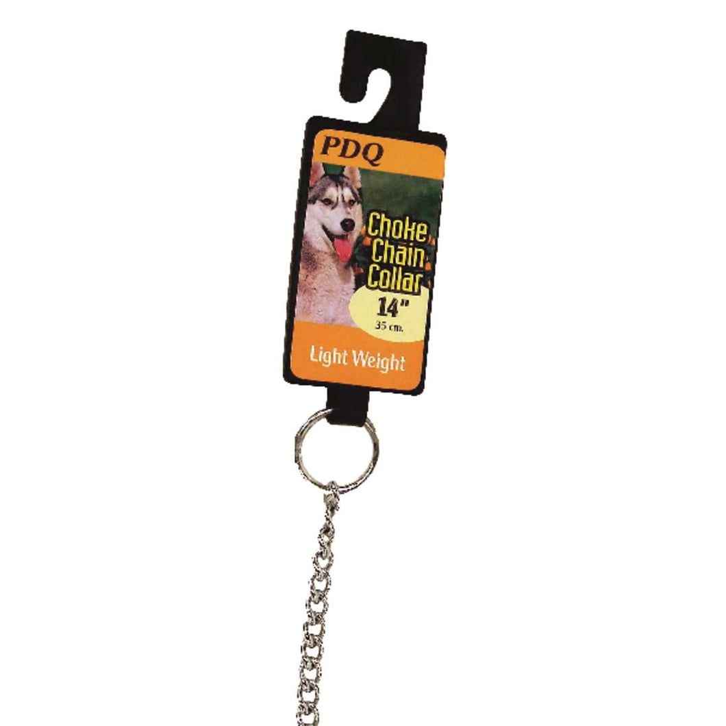 PDQ Silver Lightweight Steel Dog Choke Chain Collar Medium