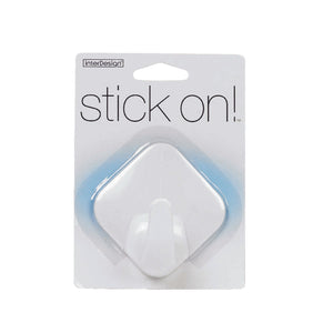 iDesign 1-9/16 in. L White Plastic Small stick on! Diamond Hook 1 pk