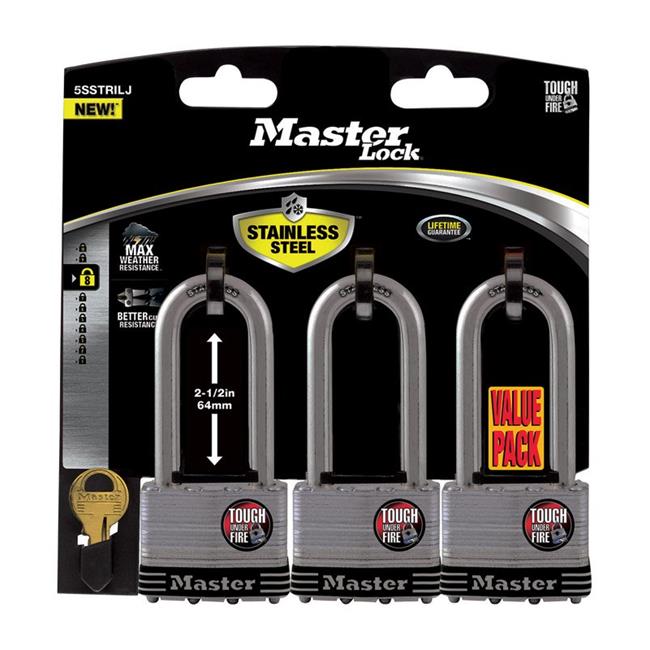 Master Lock 2 in. W Stainless Steel 4-Pin Cylinder Padlock