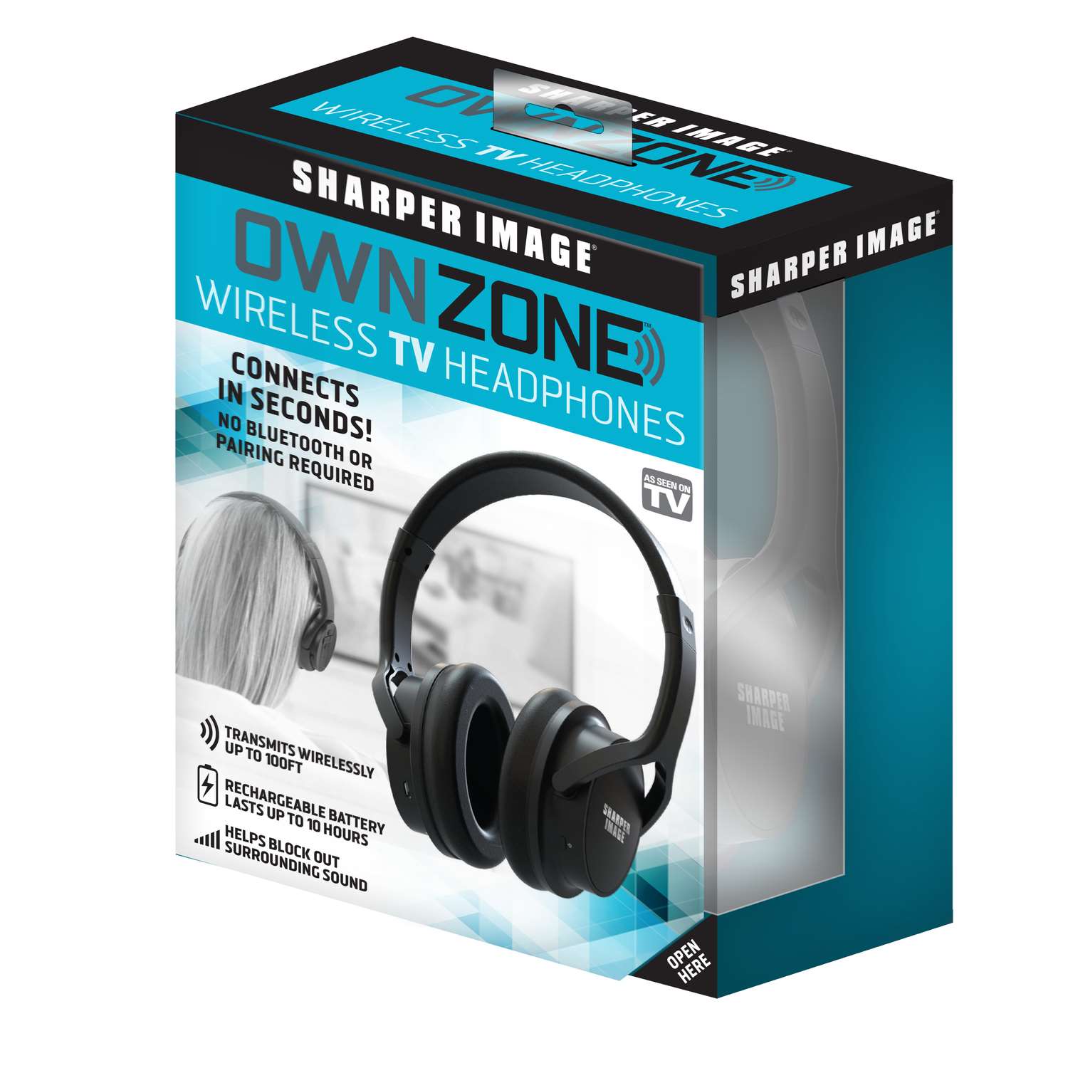 Sharper Image Own Zone Wireless Over The Ear TV Headphones – Hi