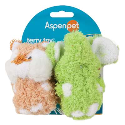 Aspen Pet Multicolored Elephant Terrycloth Squeak Dog Toy Small