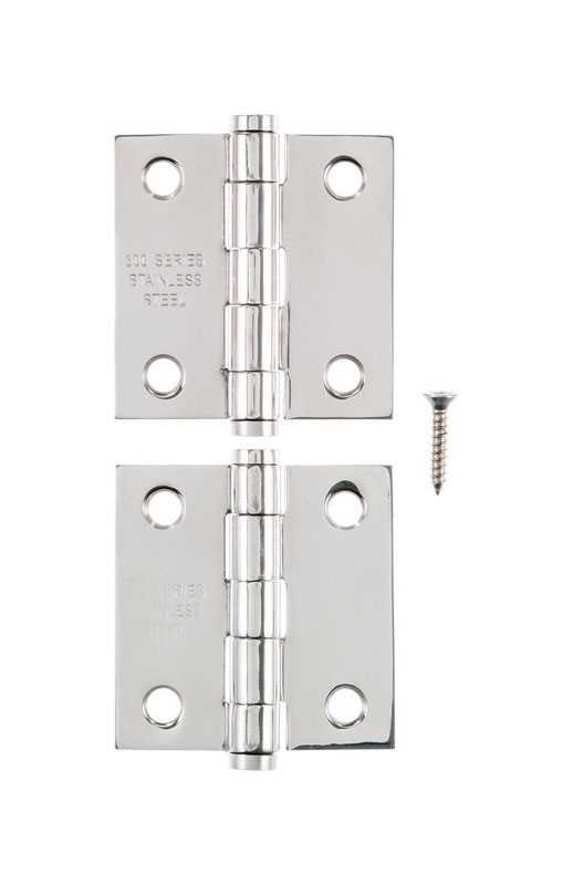 Ace 1.1 in. W x 2 in. L Stainless Steel Narrow Hinge 2 pk