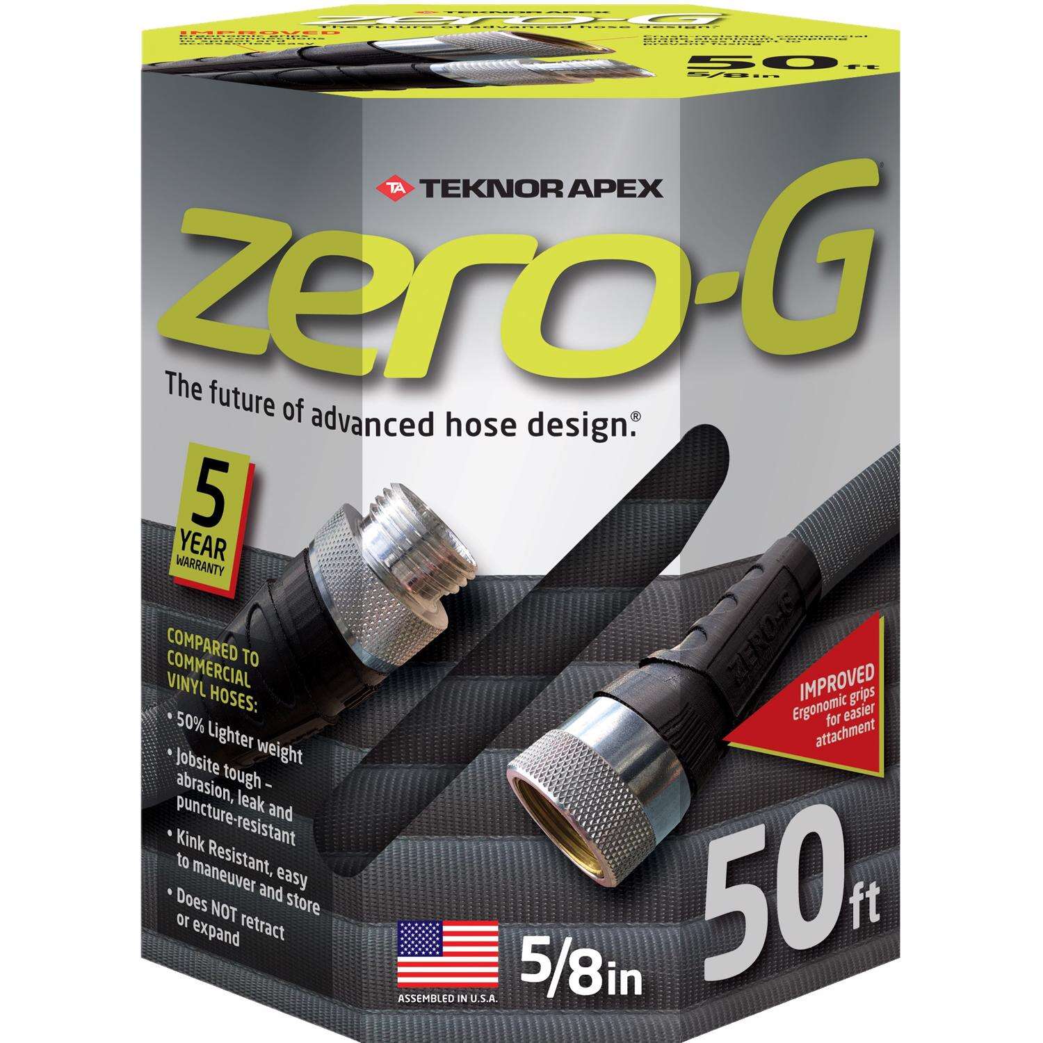 Zero-G 5/8 in. D X 50 ft. L Light Duty Commercial Grade Expandable Garden Hose Black