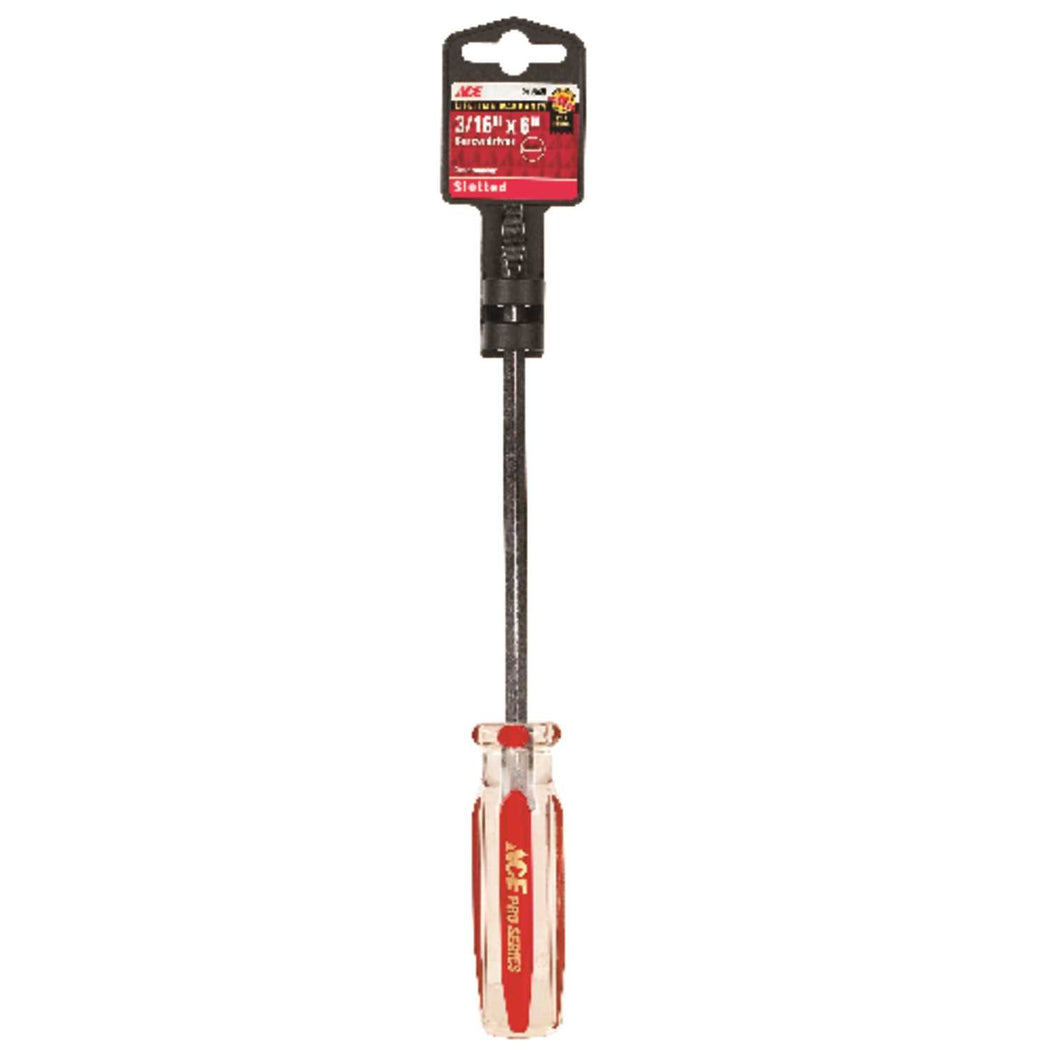 Ace 3/16 in. x 6 in. L Slotted Screwdriver 1 pc.