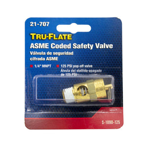 Tru-Flate Brass Safety Valve 1/4 in. Male 1 pc.