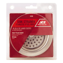 Load image into Gallery viewer, Ace 3-1/2 in. D Stainless Steel Basket Strainer Assembly