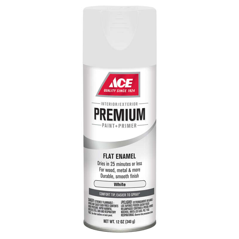 Ace Premium Flat White Enamel Spray Paint 12 oz