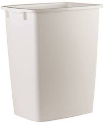 Rubbermaid 9 gal White Plastic Open Top Trash Can