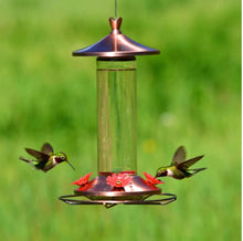 Load image into Gallery viewer, Perky-Pet Hummingbird 12 oz Copper/Glass Nectar Feeder 4 ports