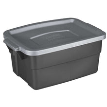 Load image into Gallery viewer, Rubbermaid Roughneck 3 gal Black/Gray Storage Box 7 in. H X 10.3 in. W X 15.687 in. D Stackable