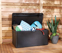 Load image into Gallery viewer, Suncast 55 in. W X 29 in. D Brown Plastic Deck Box 134 gal