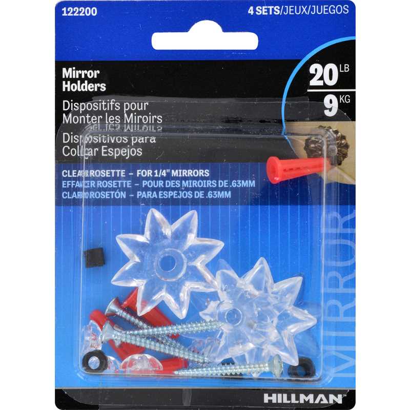 Hillman AnchorWire Mirror Heavy Duty Mirror Holder 1 lb 4 pk Hillman AnchorWire Mirror Heavy Duty Mirror Holder 1 lb 4 pk