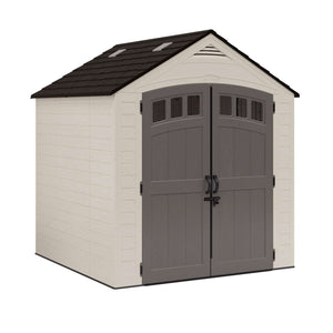 Suncast Cloverdale 7 ft. x 7 ft. Plastic Horizontal Peak Storage Shed with Floor Kit