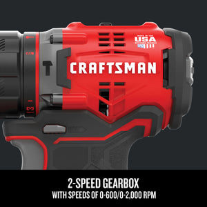 Craftsman 20 V 1/2 in. Brushless Cordless Hammer Drill Kit (Battery & Charger)