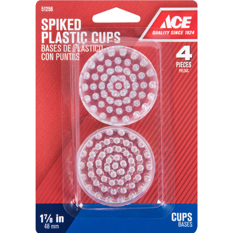 Ace Plastic Spiked Caster Cup Clear Round