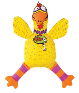 Fat Cat Multicolored Suspicious Chicken Canvas Dog Toy Large