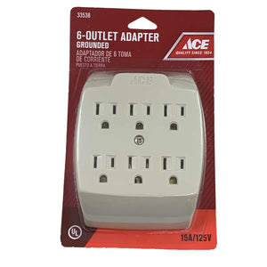 Ace Grounded 6 outlet Adapter
