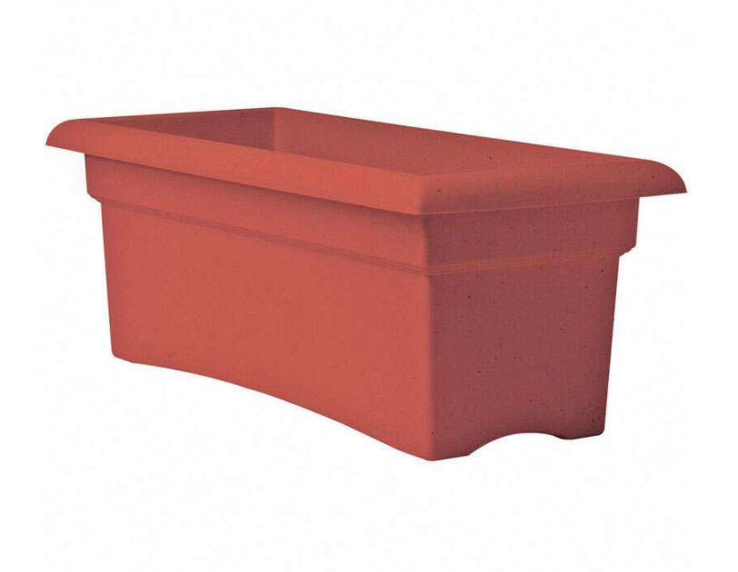 Bloem 10 in. H X 12 in. W X 26.3 in. D Resin Veranda Planter Terracotta Clay