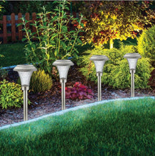 Load image into Gallery viewer, Living Accents Silver Solar Powered LED Pathway Light 4 pk