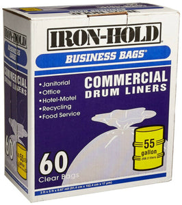 Iron-Hold 618644 618644 55 Gal Drum Liners Twist Tie 60 pc