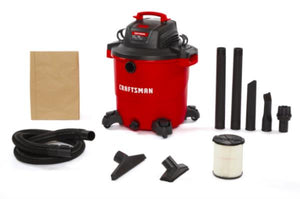 Craftsman 20 gal. Corded Wet/Dry Vacuum 12 amps 120 volt 6.5 hp Red 30 lb.