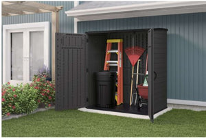 Suncast 6 ft. x 3 ft. Plastic Vertical Storage Shed with Floor Kit