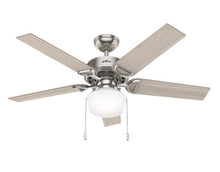 Load image into Gallery viewer, Viola 52 inch Brushed Nickel with Light Gray Oak/Natural Wood Blades Ceiling Fan