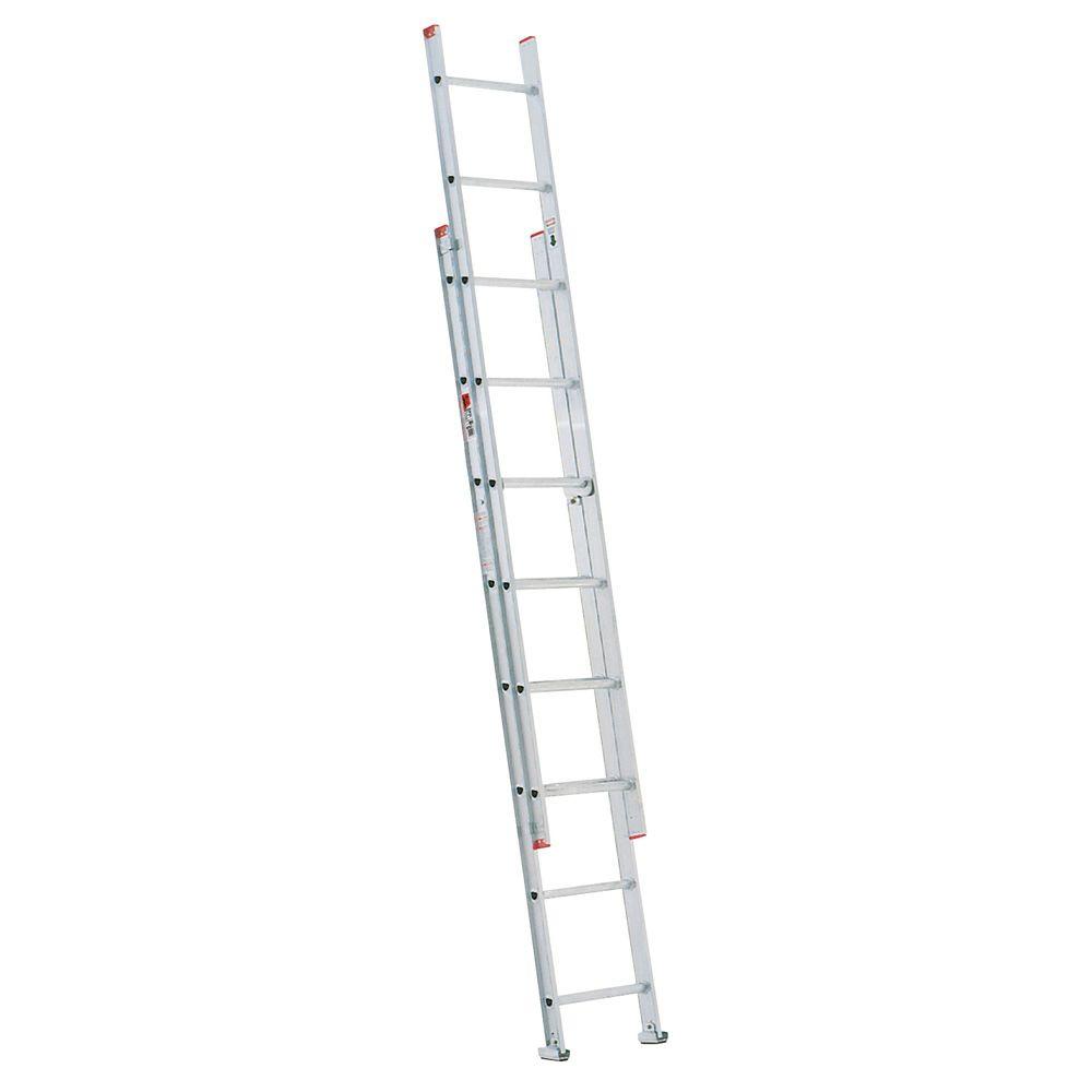 Werner 16 ft. H x 16 in. W Aluminum Extension Ladder Type III 200 lb.