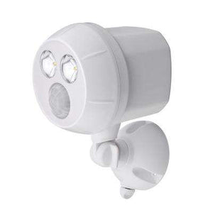 Mr. Beams MB380 Weatherproof Wireless Battery Powered LED Ultra Bright 300 Lumen Spotlight with Motion Sensor, White,